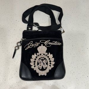 Juicy Couture NWT Y2K black velour crossbody purse 90’s vintage